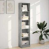  Regal za knjige boja betona 40x24x176 cm konstruirano drvo | Eponuda.com
