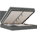 Maison Chic Otomanska Posteljni okvir - Dvoposteljna postelja - Zakonska postelja z vzmetnico&LEDs temno siva 180x200cm blago-J442, (21762575) | Shoptok.si