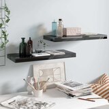 vidaXL plutajuće zidne police 2 kom sjajne crne 60 x 23,5 x 3,8 cm MDF | shoptok.hr