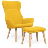  Stolica za opuštanje s tabureom od tkanine boja senfa | shoptok.hr