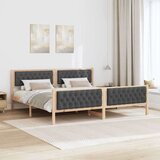  Konstrukcija postelje z vzglavjem Temno siva 200 x 200 cm, (5000084518) | Shoptok.si