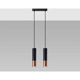  Sollux SL.0947 - Luster na sajli LOOPEZ 2xGU10/10W/230V crna/bakrena | Eponuda.com