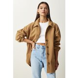 Happiness İstanbul Women's Biscuit Buttoned Pocket Oversize Shirt Jacket cene