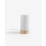 Kave Home Bijela/u prirodnoj boji stolna lampa od masivne bukve s tekstilnim sjenilom (visina 26 cm) Slat – | shoptok.hr