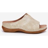 EVENTO Comfortable women's wedge sandals golden Claribelle | Shoptok.si
