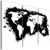  Slika - Monochromatic map of the World - triptych 60x40 Cijene