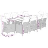 vidaXL 11-dijelni vrtni bistro set od poliratana s jastucima crni | shoptok.hr