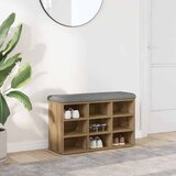  Klupa za cipele obrtnički hrast 82x32x50 cm izrađeno drvo | shoptok.hr