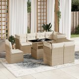 Maison Chic Seti vrtnega pohištva - Vrtna garnitura 9-delna z blazinami bež poli ratan, (21796046) | Shoptok.si