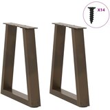  Noge za klub stolić V-oblik 2 kom Prirodni čelik 38 x (42-43,3) cm Čelik | shoptok.hr