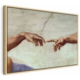  Slika - Michelangelo – The Creation of Adam (hands) 120x80 U prirodnom drvenom okviru | shoptok.hr