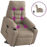  Električni masažni naslanjač taupe mikrovlakna | Shoptok.si