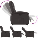  Električni naslonjač na podizanje od prave kože tamnosmeđi | shoptok.hr