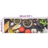 vidaXL Kuhinjska preproga pralna vino in hrana 60x180 cm žamet | Shoptok.si