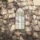  Vrtno ogledalo boja pijeska 70x30 cm željezno vanjska upotreba | shoptok.hr