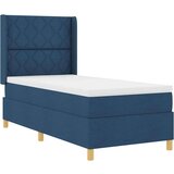 vidaXL Box Spring Postelja s Mattresom & LED Modra 90x190 cm Tkanina, (22049492) | Shoptok.si