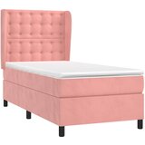 Box spring krevet s madracem ružičasti 80 x 200 cm baršunasti | shoptok.hr