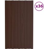 Krovni panel 36 pcs Smeđa 80 x 45 cm Pocinčani čelik - Smeđa 80 x 45 cm 36 | shoptok.hr
