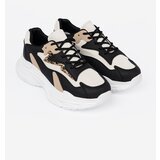 Shelvt Black and beige women's sneakers with a thick sole | shoptok.hr