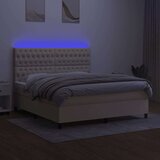  Krevet box spring s madracem LED krem 160x200 cm od tkanine | shoptok.hr