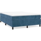 Maison Chic Posteljni okvir - Dvoposteljna postelja - Zakonska postelja brez vzmetnice temno moder 140x190 cm žamet-J12734, (21772361) | Shoptok.si