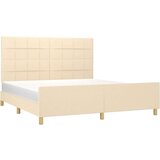  Posteljni okvir z vzglavjem krem 160x200 cm blago, (20905431) | Shoptok.si