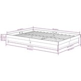  Za krevet od masivnog drva sivi 135x 90 cm 4FT6 bračni | shoptok.hr