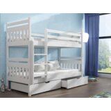 Adas drveni dečiji krevet na sprat sa fiokom - beli - 200x90 cm Cene