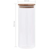 vidaXL Stekleni kozarci s pokrovi iz bambusa 6 kosov 1000 ml | Shoptok.si