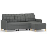 Maison Chic kavč - Sofa - Kanape trosed s stolčkom za noge temno siv 180 cm blago, (21727673) u