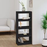 Furnova Knjižna omara / pregrada črna 60x30x135,5 cm trden les, (21950744) Cene