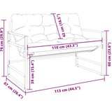 vidaXL Vrtna klupa s jastukom antracit 113 cm čelična | shoptok.hr
