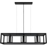 Eglo visilica BRISLING E27 110 cm crna dimljeno staklo 3 svetla 390175 Cene