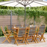 Maison Chic Zložljivi Vrtni Stoli - Stol za vrti 8 kosov sivi trden akacijev les JS3236, (21875995) | Shoptok.si