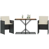  3-dijelni bistro set s jastucima crni od poliratana | shoptok.hr