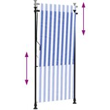  Vanjska roleta plavo-bijela 120 x 270 cm od tkanine i čelika | shoptok.hr