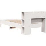 vidaXL Krevet s regalom za knjige bez madraca bijeli 75x190cm borovina | shoptok.hr