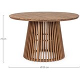 BIZZOTTO Okrugao vrtni stol od masivnog bagrema ø 120 cm Rodano – | shoptok.hr