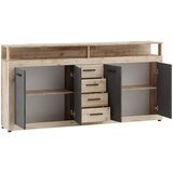 MID.YOU ŠIROKA KOMODA, antracit, barve hrasta | Shoptok.si