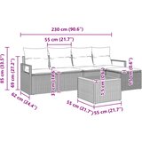  Sjedeća garnitura za vrt 6 kom. Crna poliratan | shoptok.hr