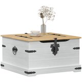 STORAGE box s policom Bijelo 78 x 78 x 45 cm Čvrsto borovo drvo | shoptok.hr