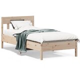 vidaXL Posteljni okvir z vzglavjem 100x200 cm trdna borovina Cene
