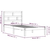  Okvir za krevet 90 x 190 cm jednokrevetni od masivnog drva | Eponuda.com