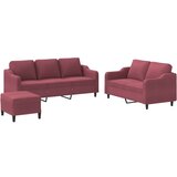 vidaXL 3-dijelni set sofa s jastucima crvena boja vina od tkanine | shoptok.hr