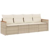  The Living Store Vrtna sedežna garnitura 4-delna z blazinami bež poli ratan - Vrtna Sedežna Garniture, (21451197) | Shoptok.si