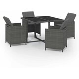  5-dijelni vrtni blagovaonski set od poliratana sivi Siva 109 cm table length | shoptok.hr