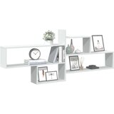 vidaXL Stenska polica bela 167,5x18x68 cm inženirski les | Shoptok.si