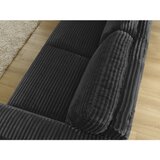 Bobochic Paris Črna sedežna garnitura za spanje/raztegljiva iz rebrastega žameta 240 cm Hugo – | Shoptok.si