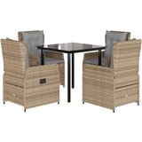  5-dijelni vrtni blagovaonski set od poliratana s jastucima bež | shoptok.hr