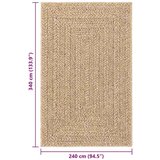 vidaXL Preproga ZIZUR 240x340 cm videz jute notranja in zunanja | Shoptok.si